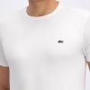 T-shirt koszulka Lacoste męska biała z okrągłym dekoldem bawełniana